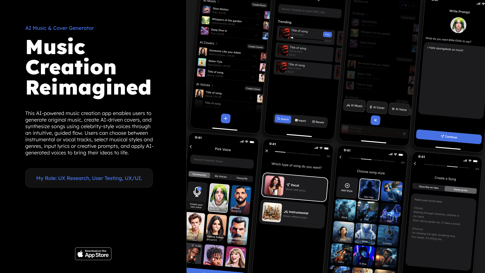 AI music and cover generator mobile product